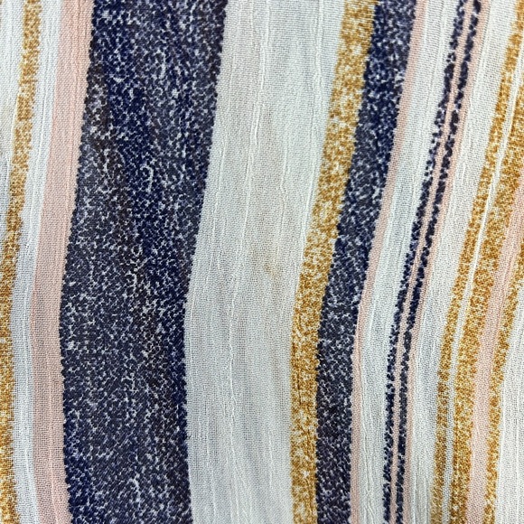 Xhilaration Short Sleeve Topper Cardigan Striped Womens Size L Tan Blue Pink - Picture 10 of 11